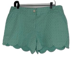 Scalloped shorts. Like new. Teal